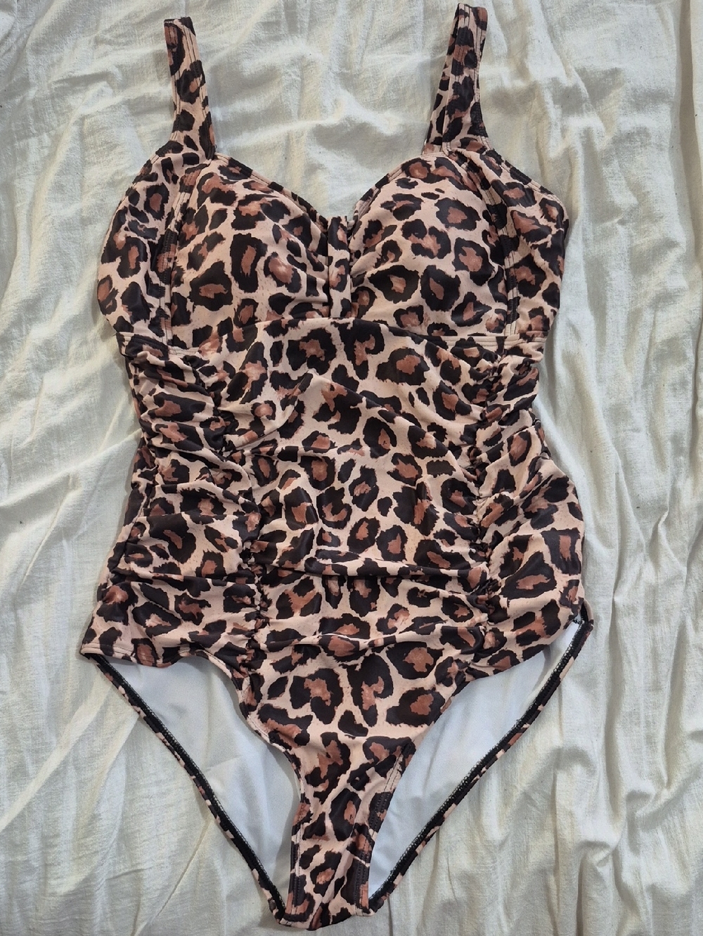 DACI Leopard Print One-Piece Swimsuit - Brown & Black